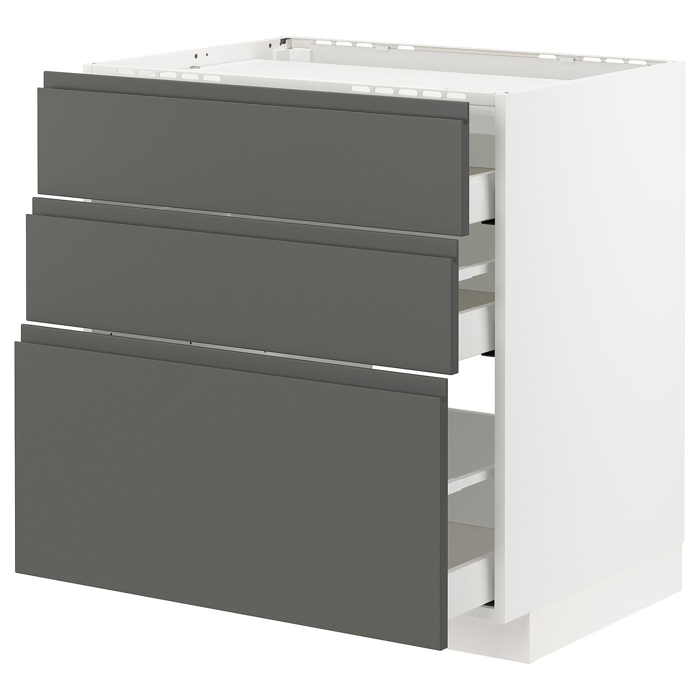 METOD / MAXIMERA Onderkast kookplaat/3 front/3 lade