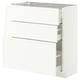 METOD / MAXIMERA Onderkast met 3 lades, wit/Aspudden mat wit, 80x37 cm