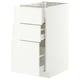 METOD / MAXIMERA Onderkast met 3 lades, wit/Aspudden mat wit, 40x60 cm