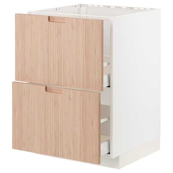 Nevelig bewaker wiel Onderkast spoelbak+2 front/2 lades, METOD, licht bamboe, 60x60 cm - IKEA