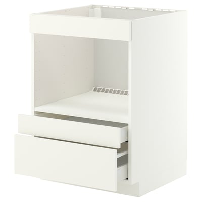 METOD / MAXIMERA Onderkast voor inbouwapparatuur, wit/Vallstena wit, 60x60 cm