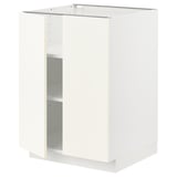 Een witte ikea METOD keukenkast met verstelbare planken en een strak design voor modulaire keukens.
