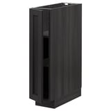 Zwart gebeitste houten kast, onderdeel van ikeas METOD keukensysteem, twee verstelbare planken, stevig frame en afgeschuinde randen.