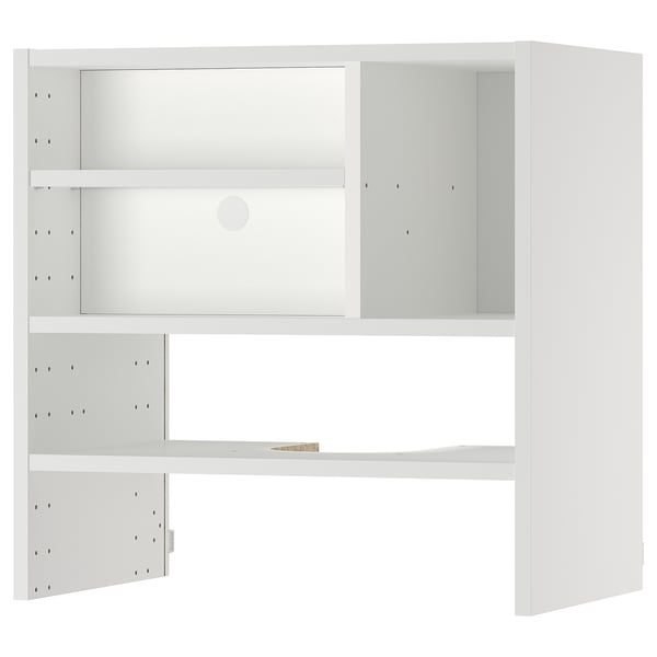 Wit METOD wandkastframe met legplanken.