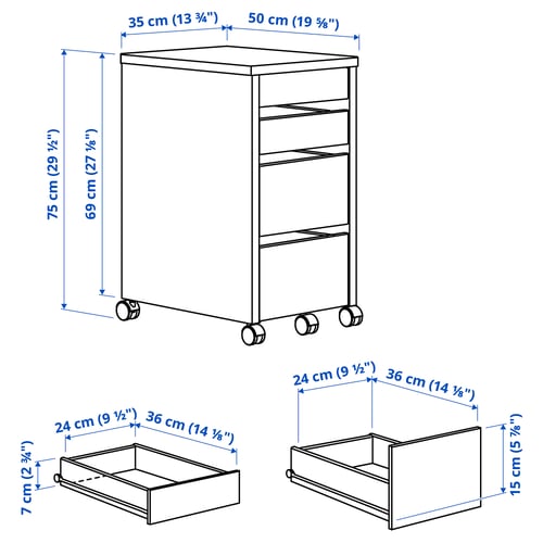 Illustratie met afmetingen voor het product: MICKE.