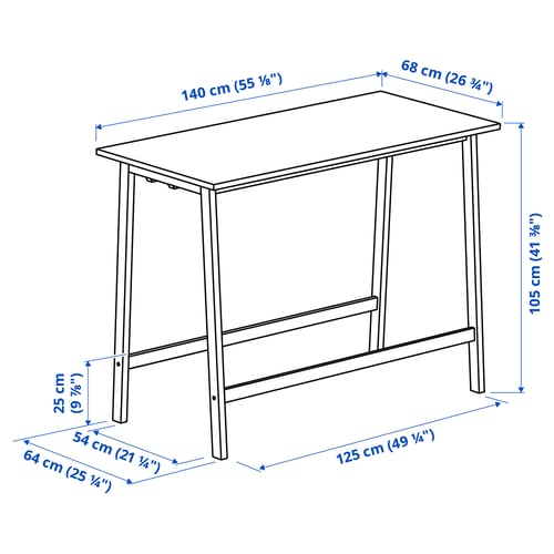 Illustratie met afmetingen voor het product: MITTZON.