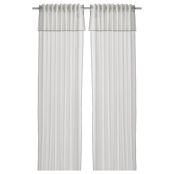 moalisa gordijnen 1 paar wit zwart 145x300 cm ikea