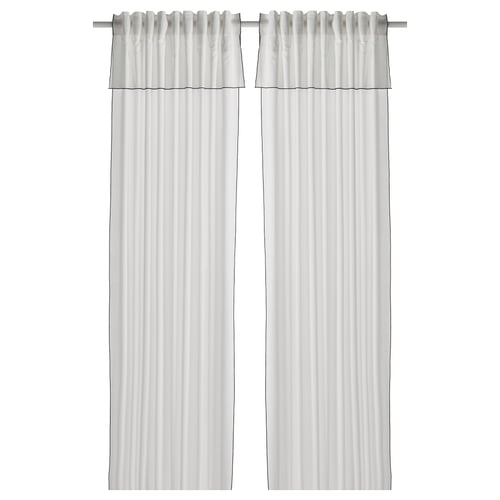 moalisa gordijnen 1 paar wit zwart 145x300 cm ikea