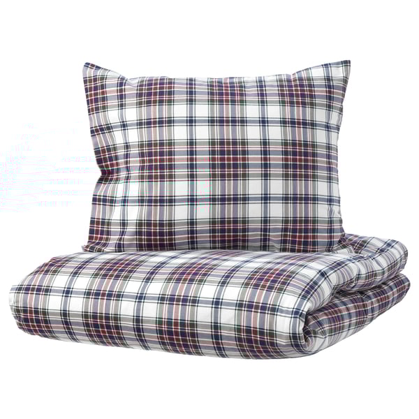 mossruta dekbedovertrek met 2 slopen veelkleurig ruit 200x200 60x70 cm ikea
