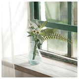 Vaas: MYRMOSAIK, groen, gerecycled glas, uniek design, bloemen.