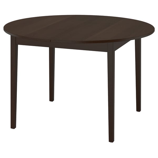 NÄSINGE ronde eettafel, bruin, houtfineer, vier poten, klassiek boerderijdesign.