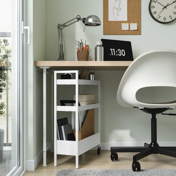 NISSAFORS Roltafel, wit, 50.5x19x67 cm