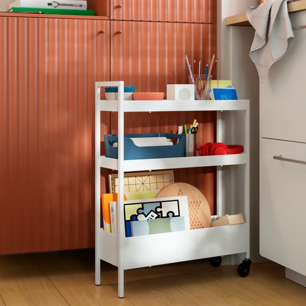 NISSAFORS Roltafel, wit, 50.5x19x67 cm