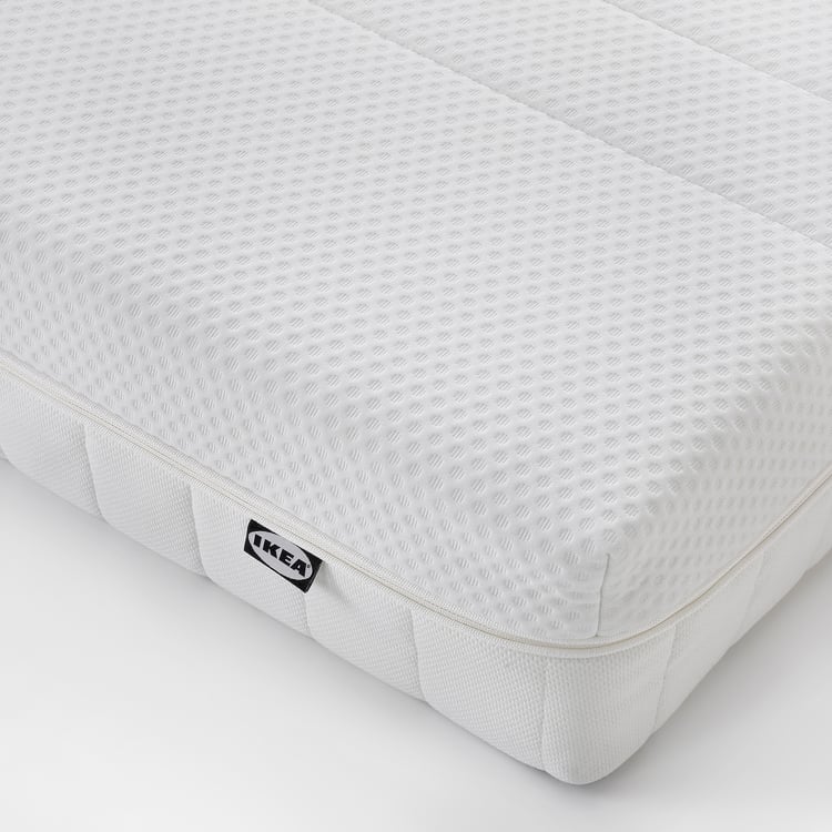 NORDLI bedframe met opbergruimte en matras, antraciet/Åkrehamn middelhard, 180x200 cm IKEA