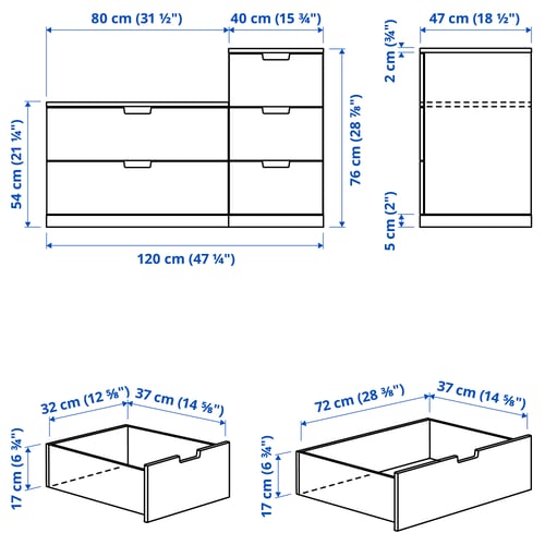 Illustratie met afmetingen voor het product: NORDLI.