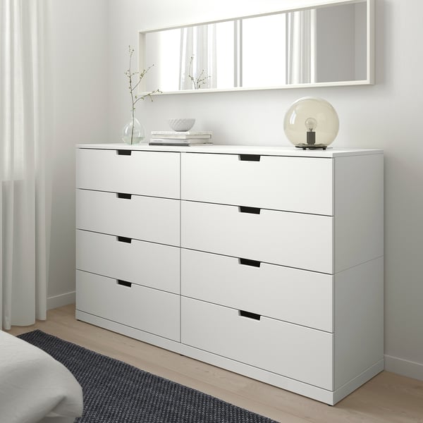 rand Heerlijk Afzonderlijk Ladekast 8 lades, NORDLI, wit, 160x99 cm - IKEA