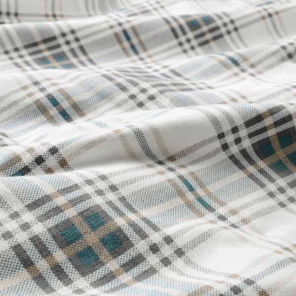 NORDRUTA Dekbedovertrek met 1 sloop, wit/blauw, 140x200/60x70 cm