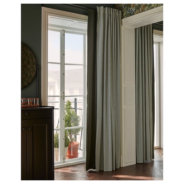 ordensfly gordijnen 1 paar wit donkergrijs 145x300 cm ikea