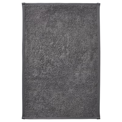 OSBYSJÖN grijze badmat, rechthoekig, zacht, gerecycled polyester.