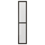 OXBERG glazen deur voor billy boekenkast, modern design met zwart frame, rechthoekige vorm, heldere panelen van gehard glas.