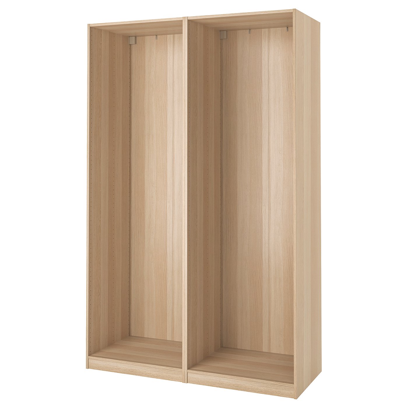 PAX 2 basiselementen kledingkast wit gelazuurd eikeneffect 150x58x236 cm