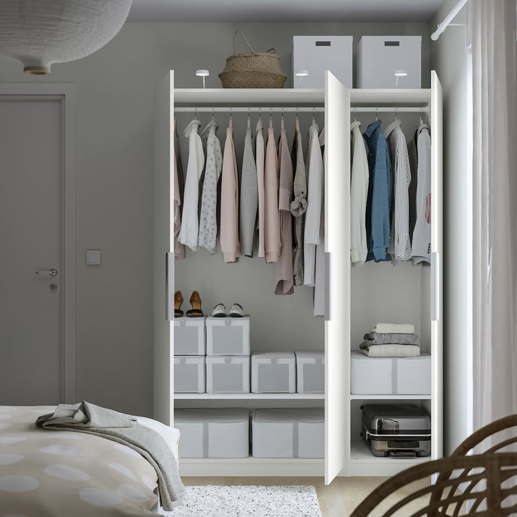 PAX / FORSAND Kledingkast, wit/wit, 150x60x201 cm - IKEA