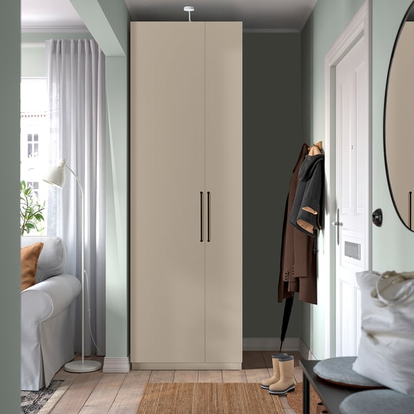 PAX / FORSAND Kledingkastcombinatie, grijsbeige/grijsbeige, 75x60x236 cm