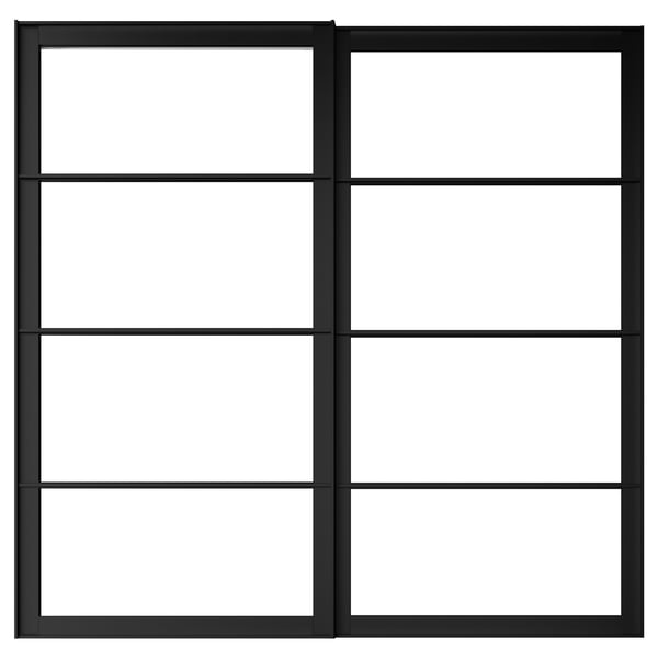 pax frame voor schuifdeurpaar met rail zwart 150x201 cm ikea