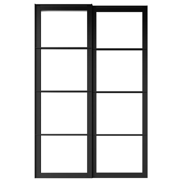Pax Frame Voor Schuifdeurpaar Met Rail Zwart 150x236 Cm Ikea