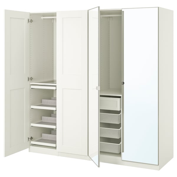 Pax Grimo Vikedal Kledingkastcombinatie Wit Spiegelglas Ikea