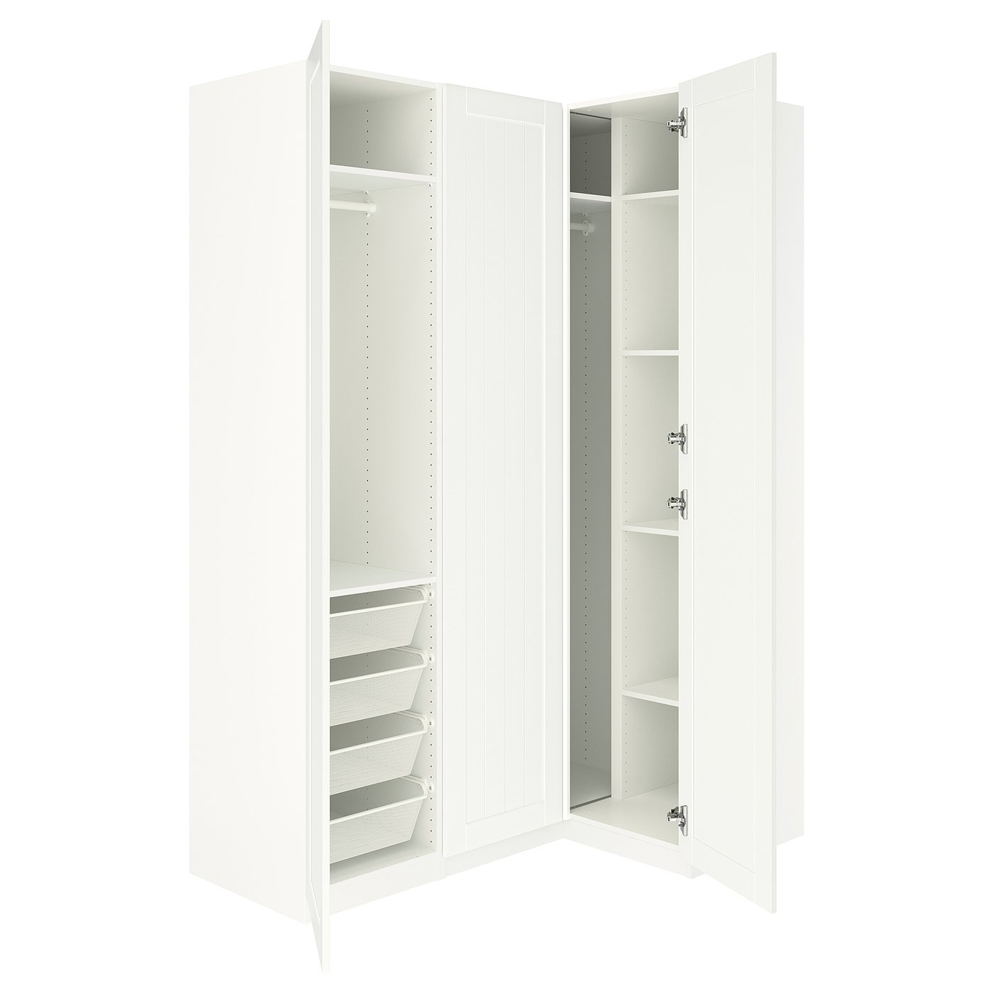 PAX / GULLABERG Hoekkledingkast wit/wit 161/111x236 cm
