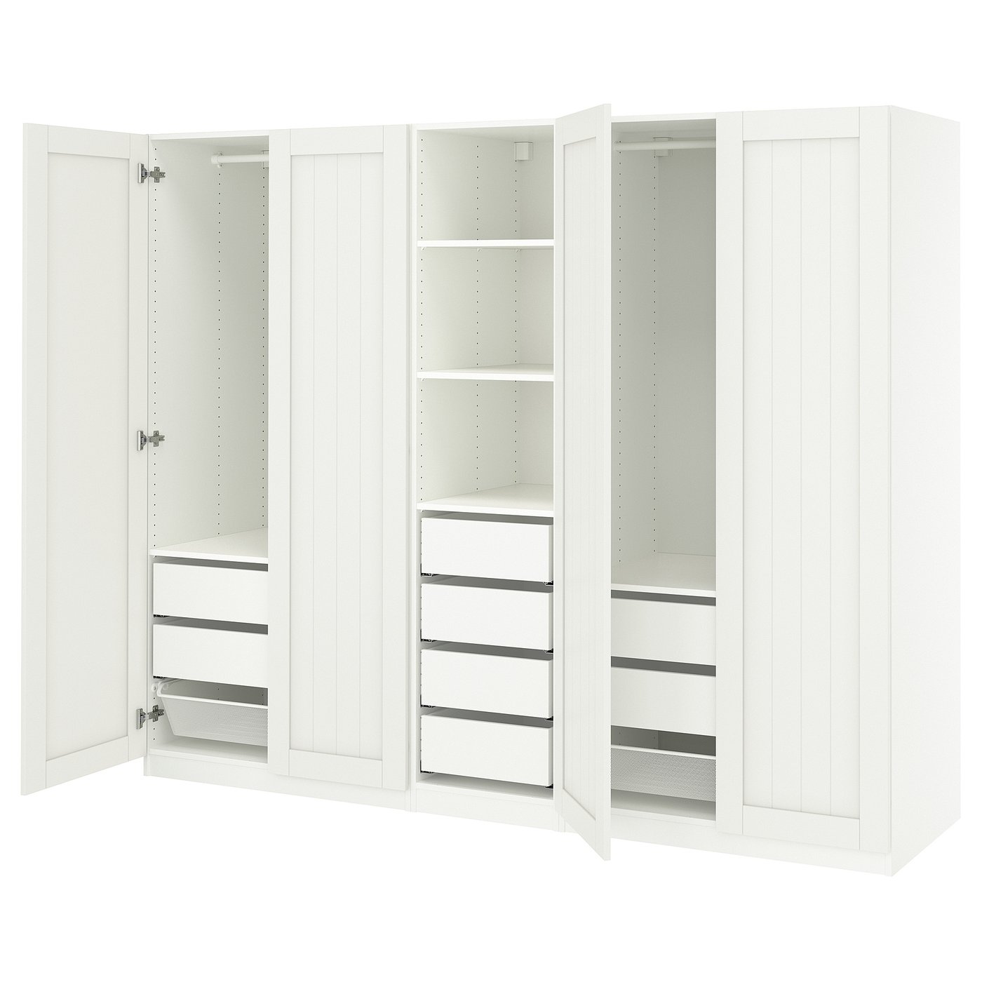 PAX / GULLABERG Kledingkastcombinatie wit/wit 250x60x201 cm
