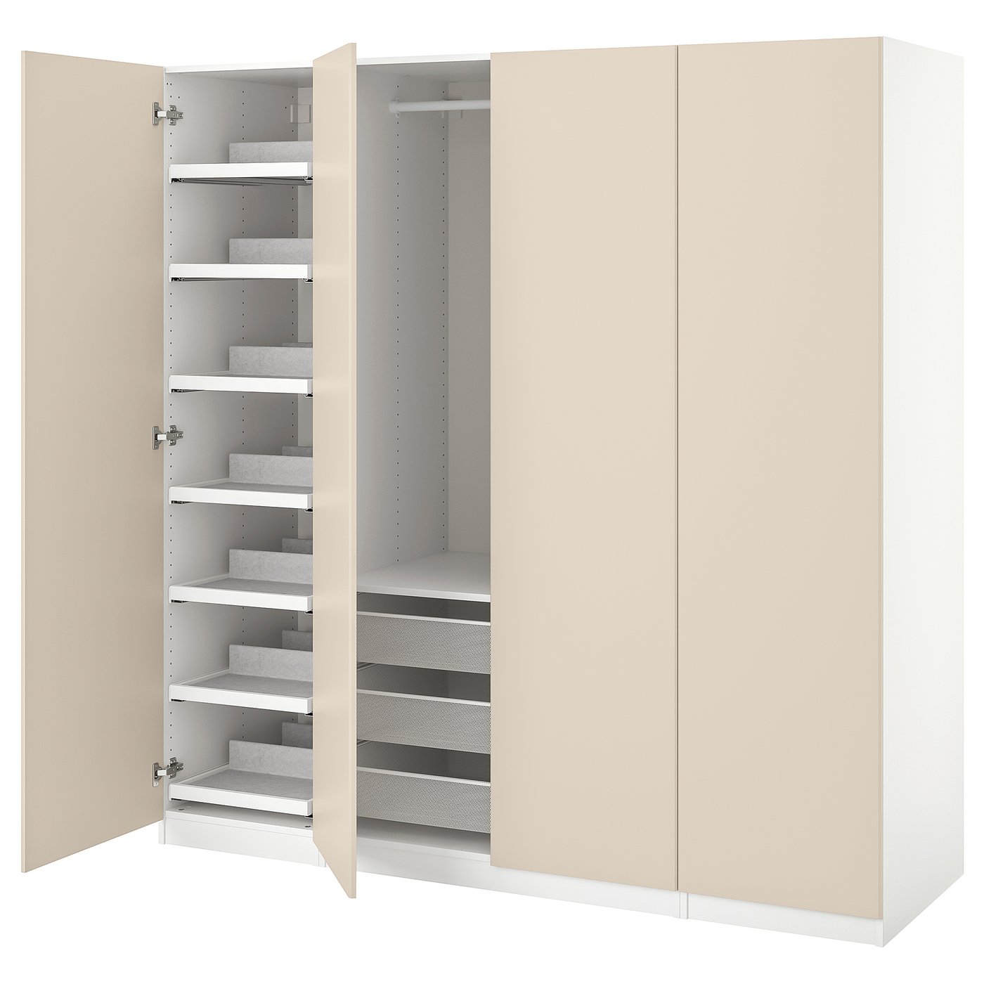 PAX / REINSVOLL Kledingkastcombinatie wit/grijsbeige 200x60x201 cm