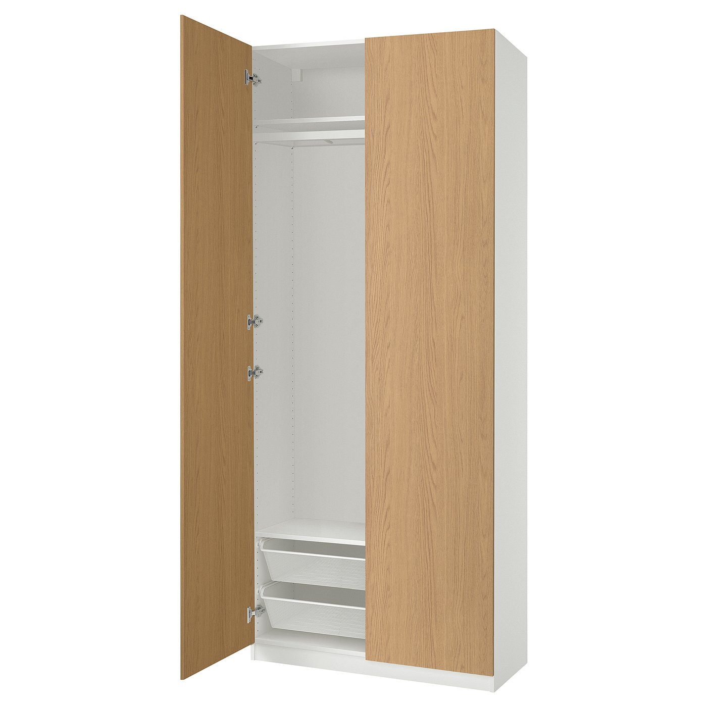PAX / STORKLINTA Kledingkastcombinatie wit/eikenpatroon 100x38x236 cm