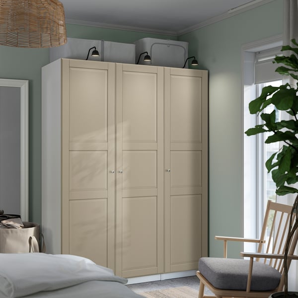 PAX / TYSSEDAL Kledingkastcombinatie, wit/grijsbeige, 150x60x201 cm