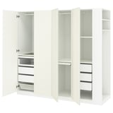 PAX / VIKANES Kledingkastcombinatie, wit wit/wit, 220x60x201 cm
