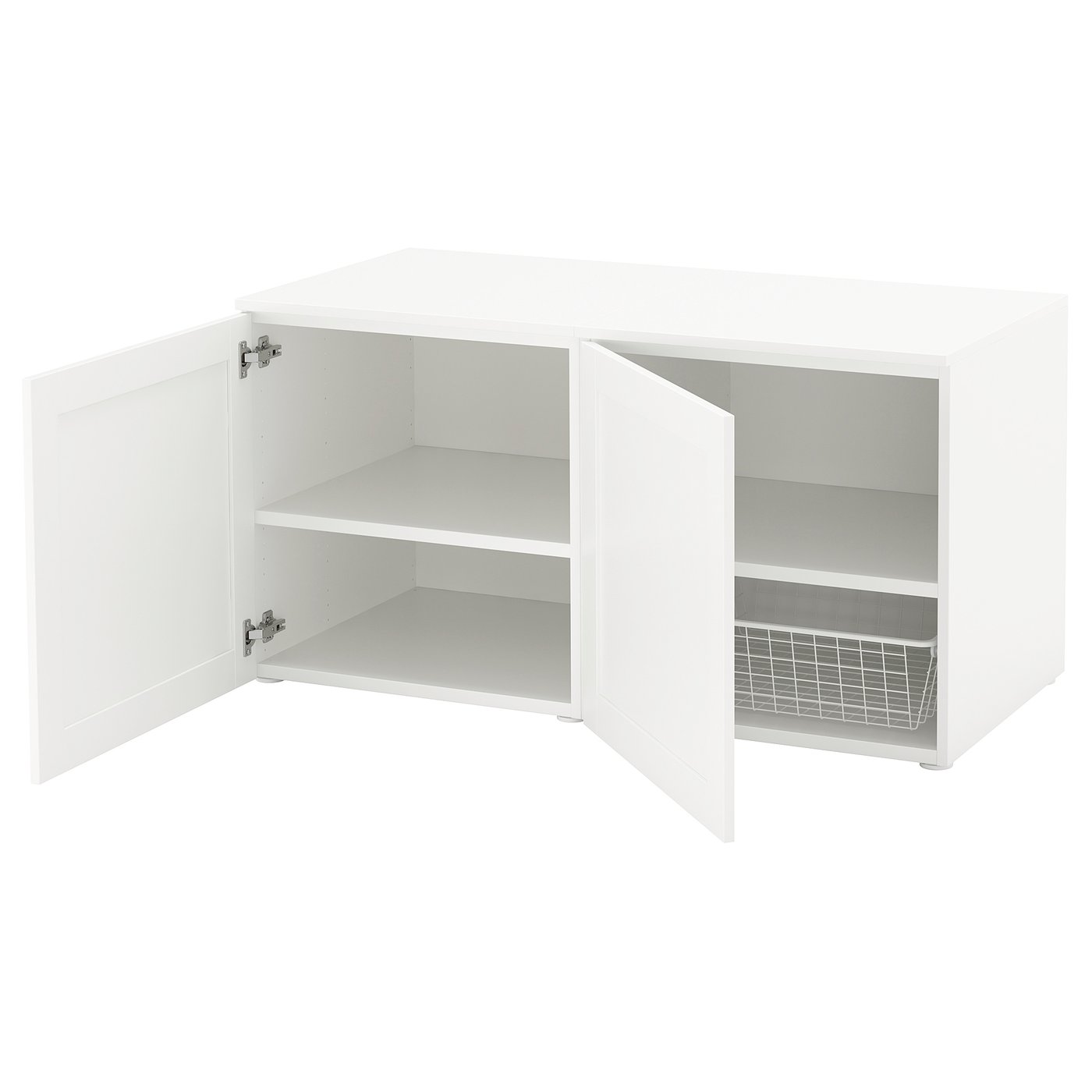 PLATSA Bank met bergruimte wit/Sannidal wit 120x57x63 cm