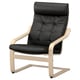 POÄNG Fauteuil, berkenfineer/Grann zwart