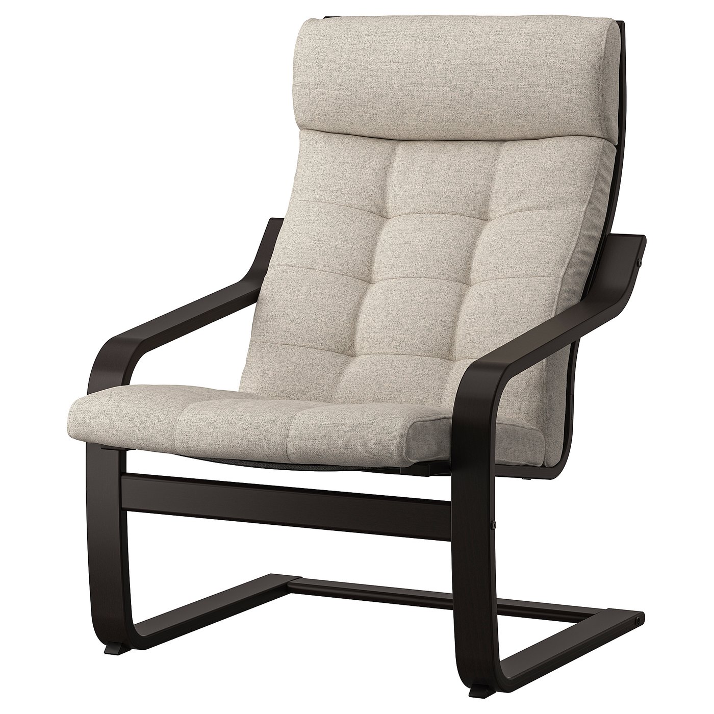 POÄNG Fauteuil zwartbruin/Gunnared beige