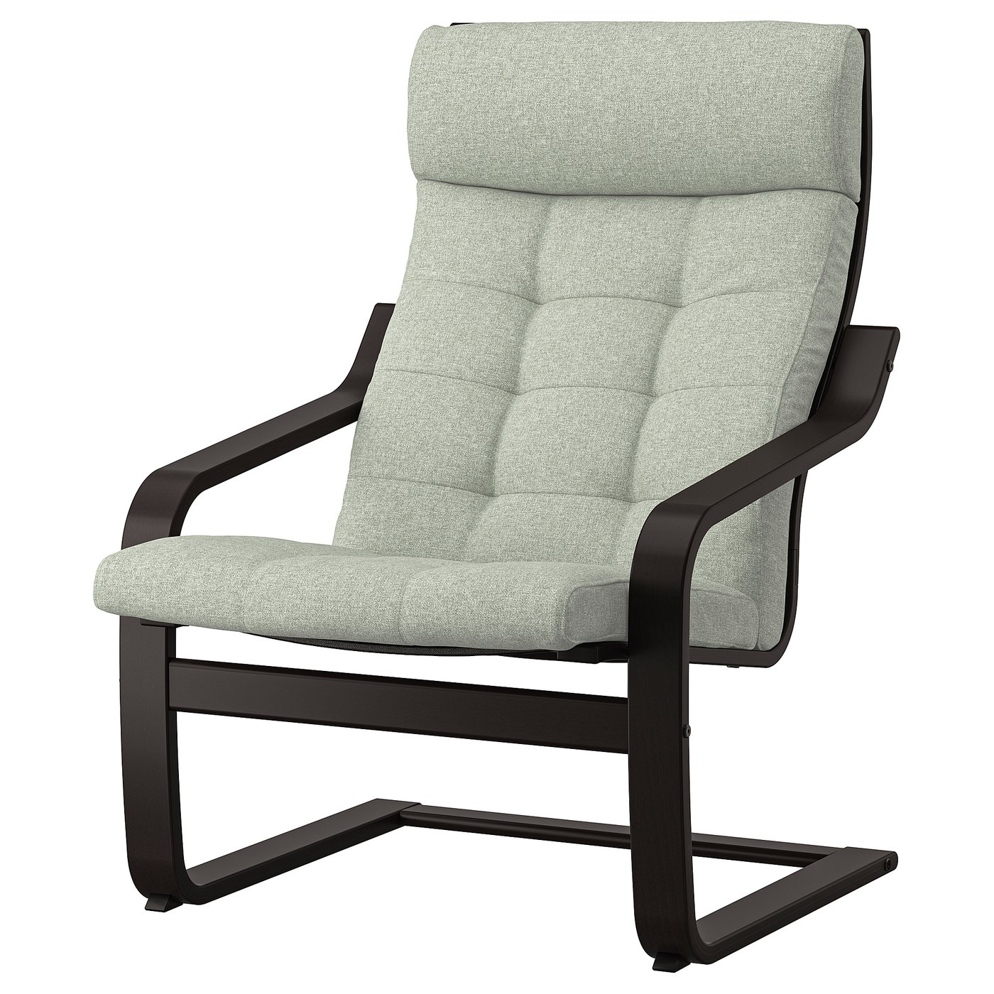 POÄNG Fauteuil zwartbruin/Gunnared lichtgroen
