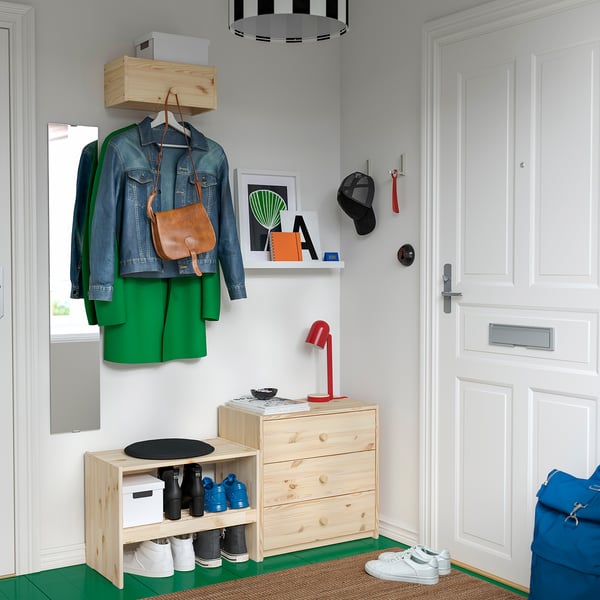 RAGGBERG Kledingrek met plank, grenen, 40x21x17 cm