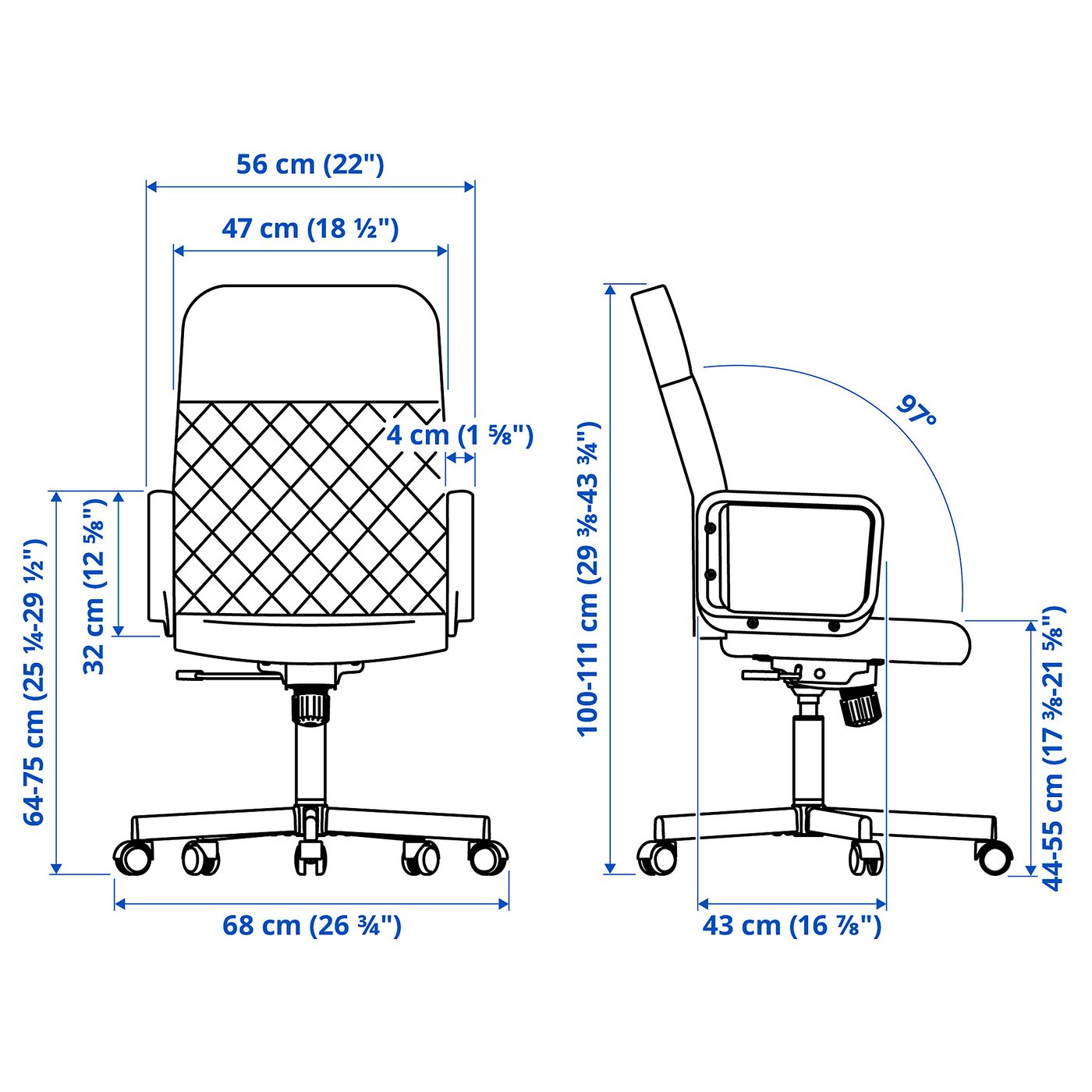 Bureaustoel, RENBERGET, zwart - IKEA