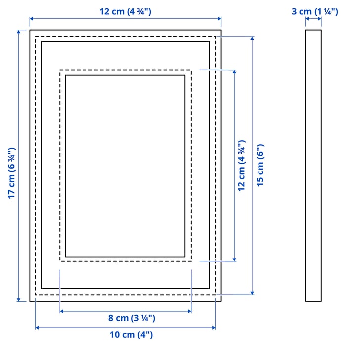 Koop Fotolijst Smal Eikenhout 15x15 cm - Passe-partout Zwart 9x9 cm