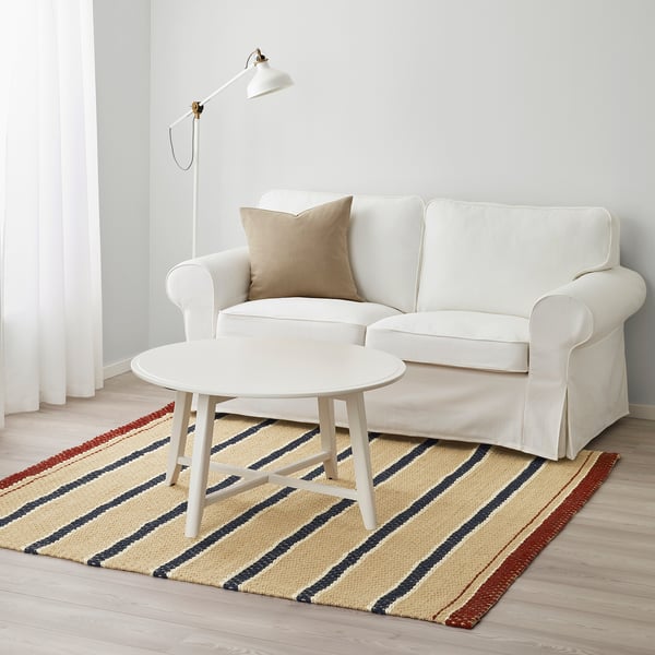 Rodhus Vloerkleed Glad Geweven Naturel Veelkleurig Ikea