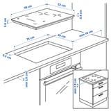Illustratie met afmetingen voor het product: ROGESTAD.