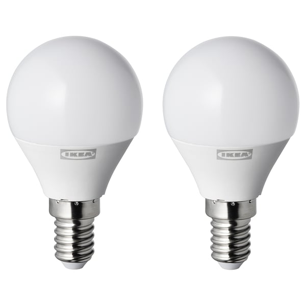 ryet led lamp e14 250 lumen globe opaalwit 2 st ikea