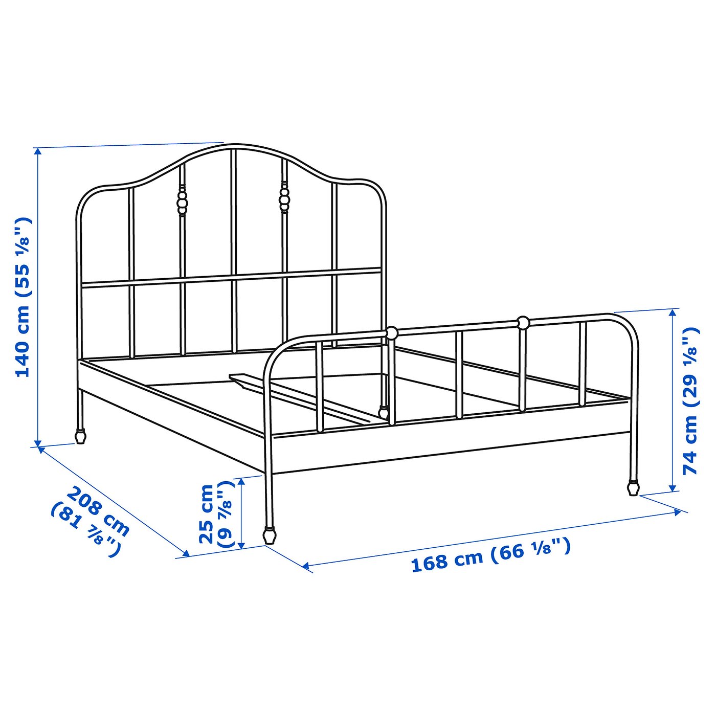 heel fijn Trunk bibliotheek onvergeeflijk Bedframe, SAGSTUA, zwart, 160x200 cm - IKEA