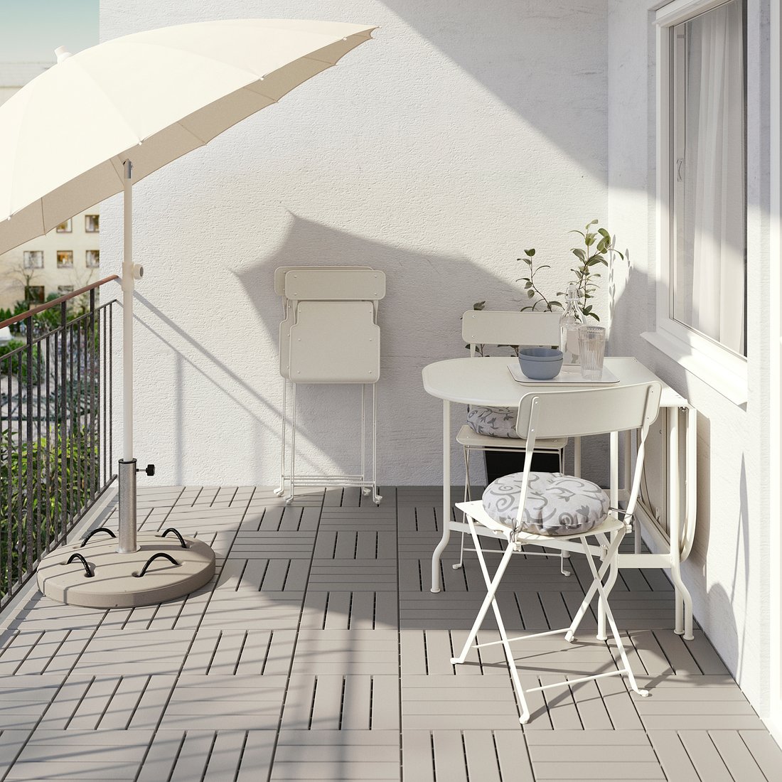 SALTHOLMEN Klaptafel, buiten, beige IKEA