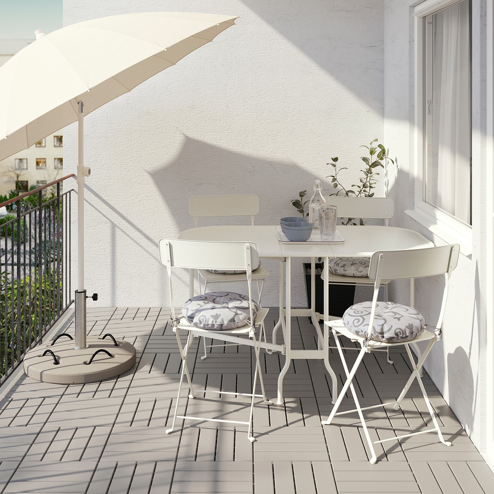 SALTHOLMEN Klaptafel, buiten, beige IKEA