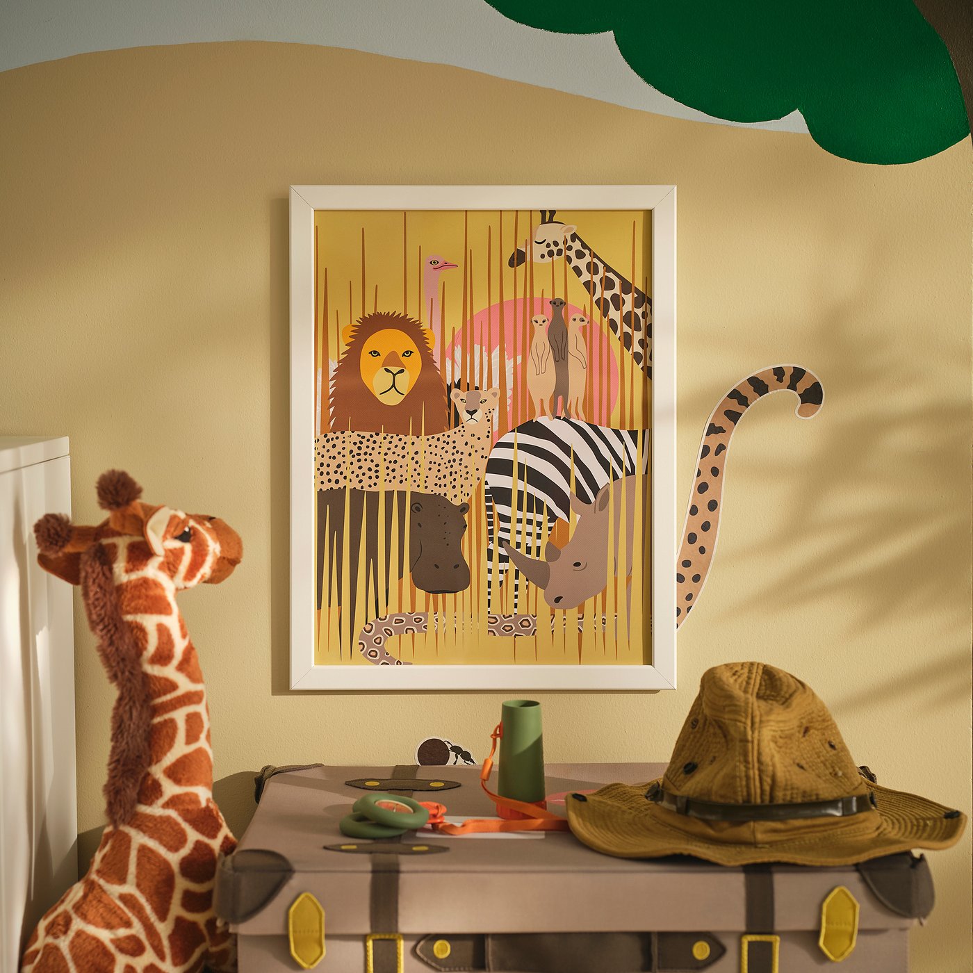 SANDLÖPARE Poster, dieren op de savanne, 30x40 cm